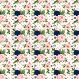 Navy Blue, Pink and Peach Florals Adhesive Vinyl