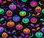 Neon Bats & Pumpkins 20 or 30 oz Skinny Adhesive Vinyl Wrap