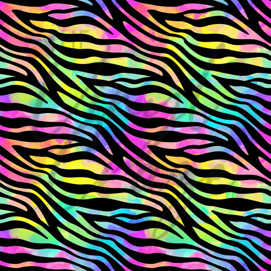 Neon Rainbow Zebra Adhesive Vinyl