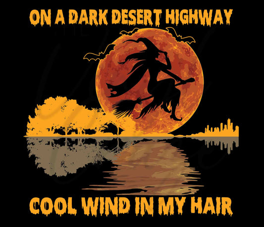 On A Dark Desert Highway 20 or 30 oz Skinny Adhesive Vinyl Wrap