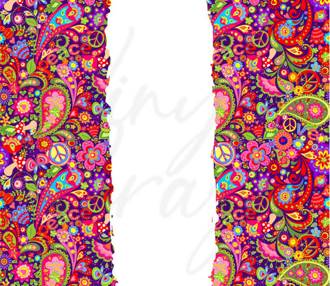 Paisley Hippie Floral 20 oz Skinny Adhesive Vinyl Wrap