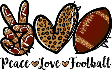 Peace Love Football UV DTF Decal