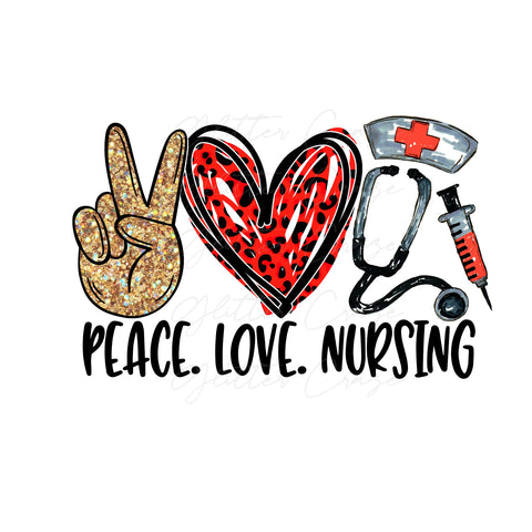 Peace Love Nurse UV DTF Decal