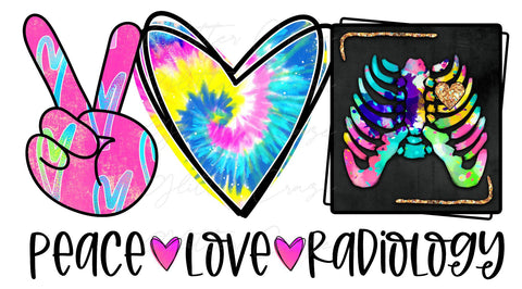 Peace Love Radiology UV DTF Decal