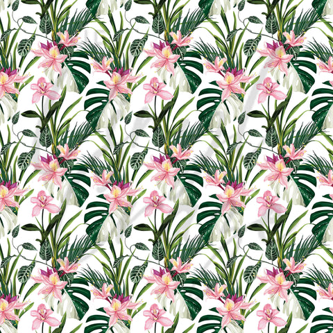 Pink Tropical Floral Adhesive Vinyl