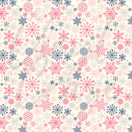 Pink and Navy Snowflakes Adhesive Vinyl