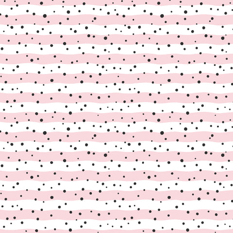 Pink And Black Polka Dot Stripe - Adhesive Vinyl