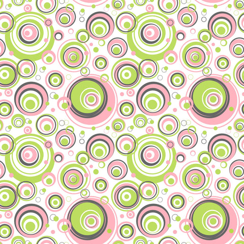 Pink And Green Circles - Adhesive Vinyl