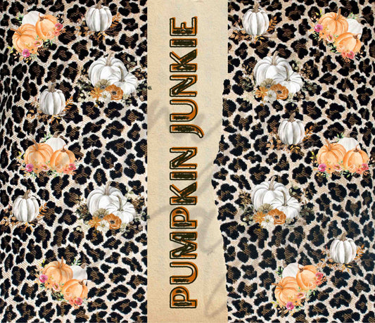 Pumpkin Junkie 20 or 30 oz Skinny Adhesive Vinyl Wrap