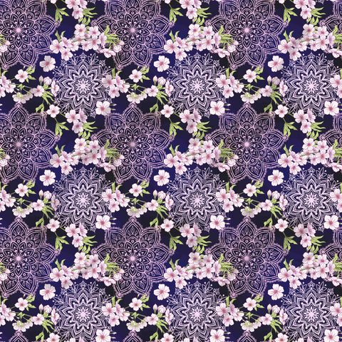 Purple Floral Mandala Adhesive Vinyl