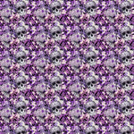 Purple Floral Skulls - Adhesive Vinyl