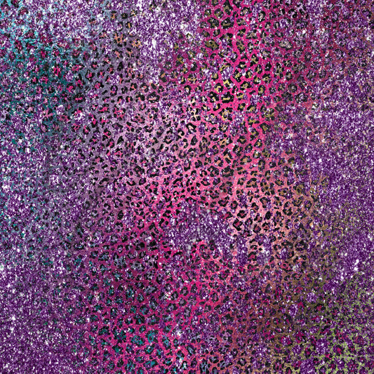 Purple and Pink Cheetah Glitter Adhesive Vinyl