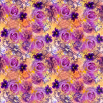 Purple Flowers On Orange - Adhesive Vinyl