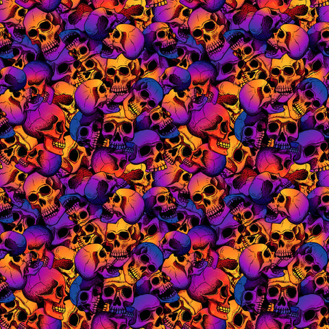 Purple Orange Skulls - Adhesive Vinyl