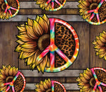 Rainbow Sunflower Hippie 20 or 30 oz Skinny Adhesive Vinyl Wrap