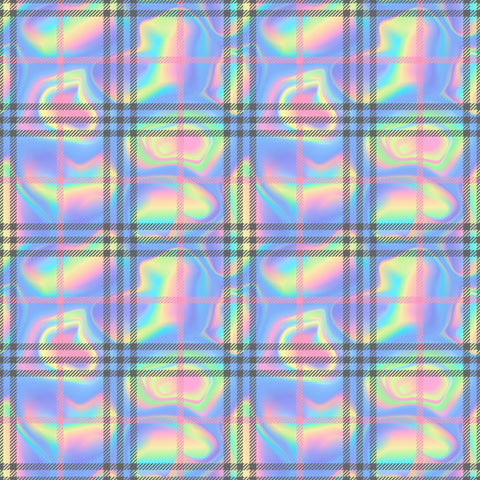 Rainbow Swirled Plaid - Adhesive Vinyl