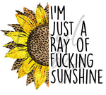 Ray of Freakin' Sunshine UV DTF Decal