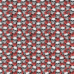 Red Floral Skulls - Adhesive Vinyl