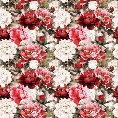 Red And White Flowers - Adhesive Vinyl