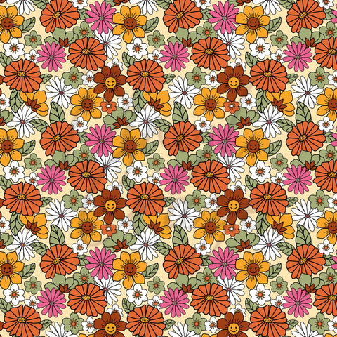 Retro Happy Little Flowers