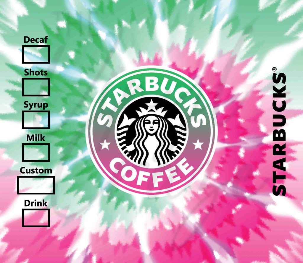 starbucks pink and green logos