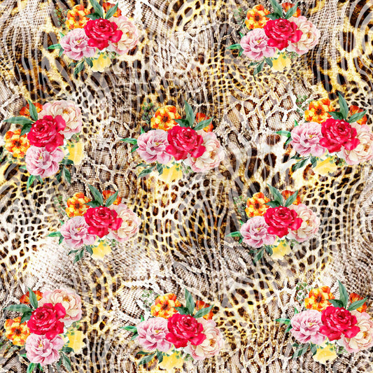 Snake Cheetah Roses Adhesive Vinyl