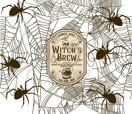 Spider Web Witch's Brew 20 or 30 oz Skinny Adhesive Vinyl Wrap