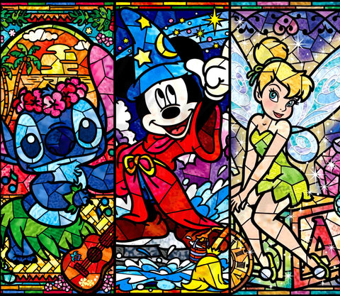 Stained Glass Characters 20 or 30 oz Skinny Adhesive Vinyl Wrap