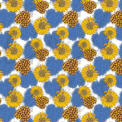 Sunflower Denim Leopard Patches Adhesive Vinyl