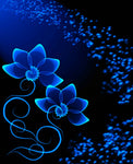 Transparent Blue Flower - Adhesive Vinyl Partial Wrap