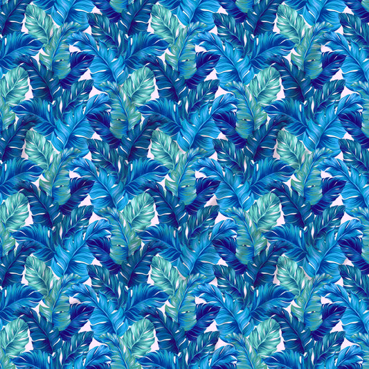 Tropical Blue Leaves Adhesive Vinyl