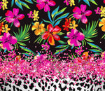 Tropical Hibiscus and Animal Print 20 or 30 oz Skinny Adhesive Vinyl Wrap