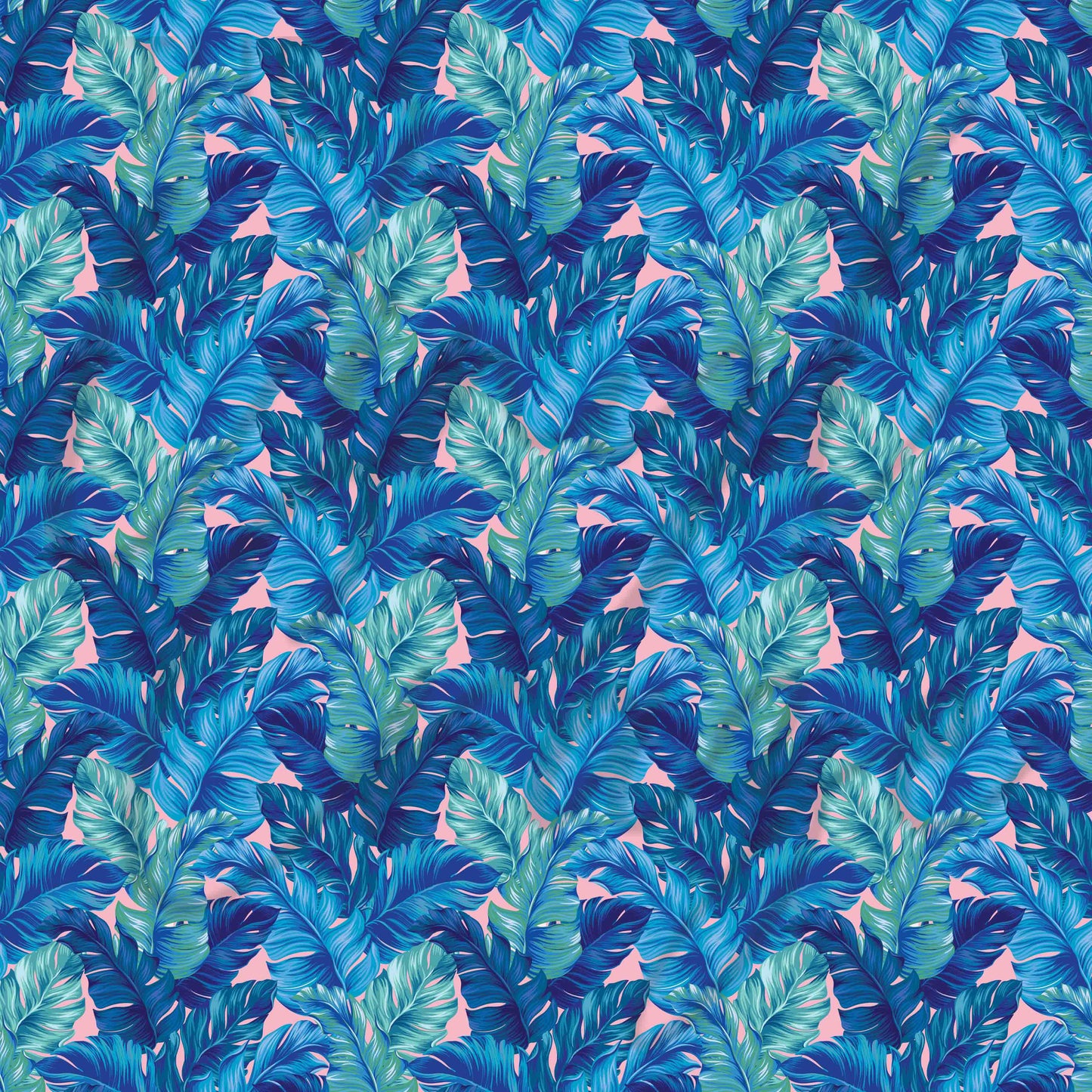 Tropical Blue Leaves Adhesive Vinyl