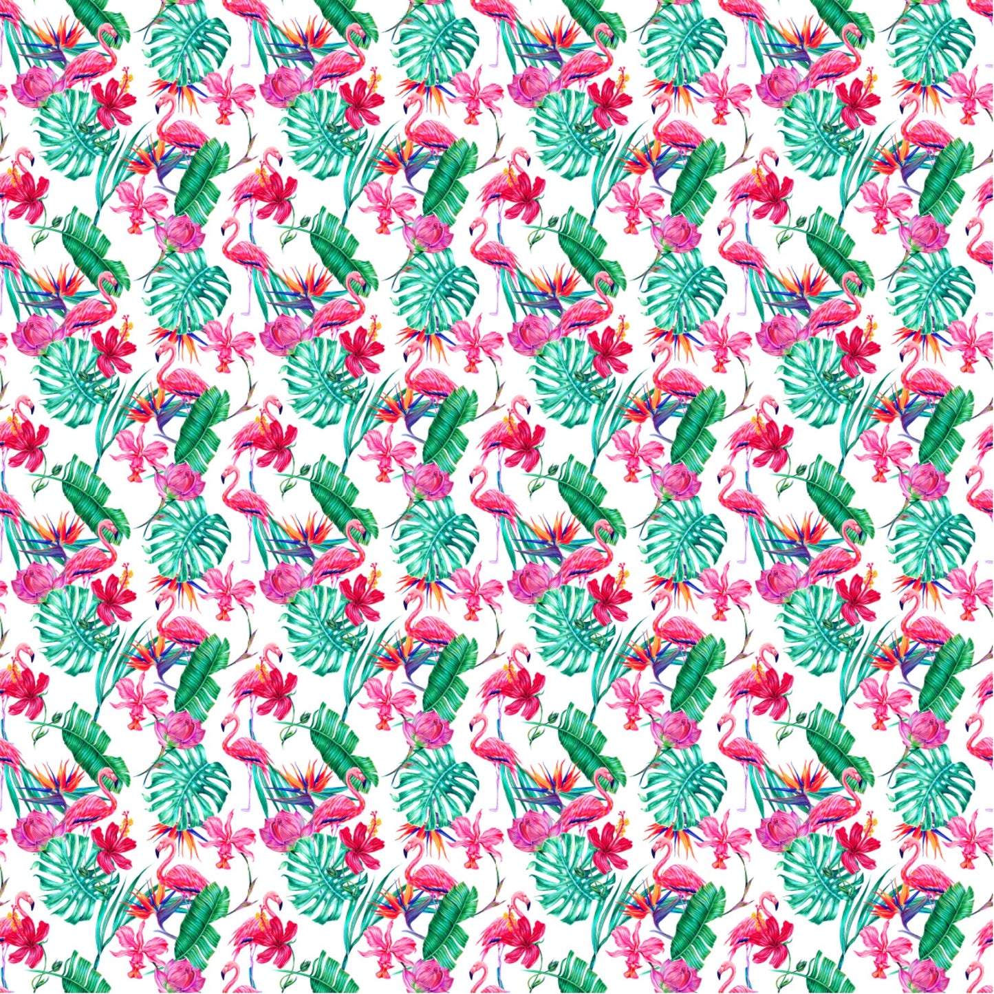 Flamingo And Hibiscus - Adhesive Vinyl