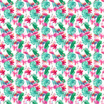 Flamingo And Hibiscus - Adhesive Vinyl