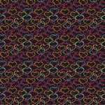Neon Hearts on Black - Adhesive Vinyl