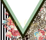 Watercolor Floral on animal print wraps- 6 designs