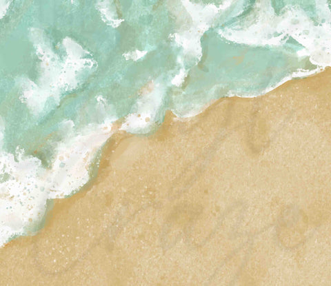 Watercolor Ocean 20 or 30 oz Skinny Adhesive Vinyl Wrap