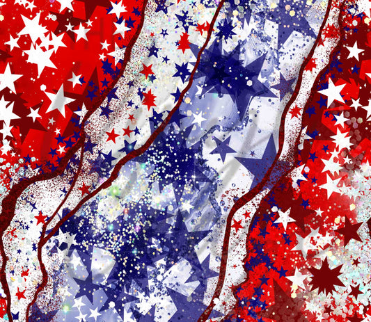 Watercolor Red White and Blue 20 or 30 oz Skinny Adhesive Vinyl Wrap