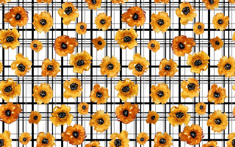 Watercolor Flower Plaid - Adhesive Vinyl Wrap