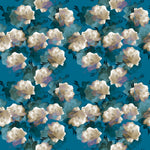 White Rose on Blue - Adhesive Vinyl