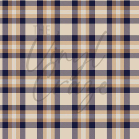 Brown and Blue Plaid - Adhesive Vinyl