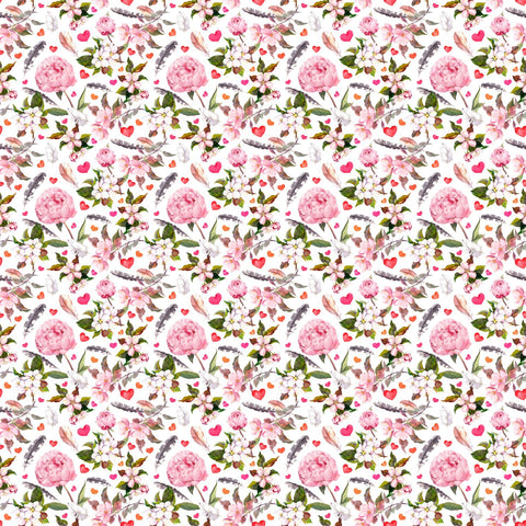 Flowers, Feathers, and Hearts - Adhesive Vinyl