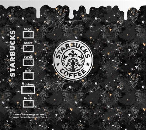 Black Damask Starbux Adhesive Vinyl Wrap