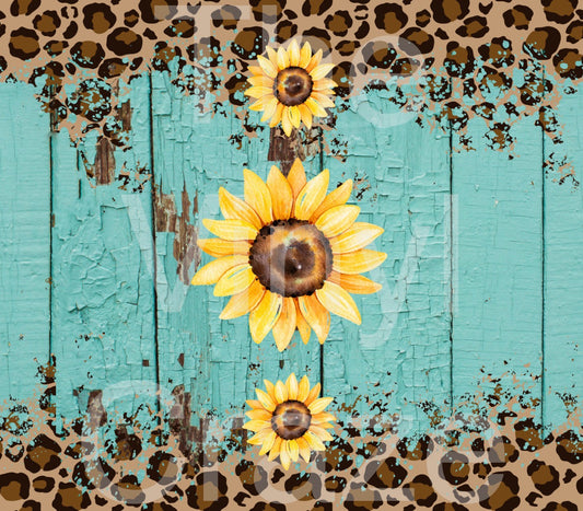 Shabby Sunflower Leopard Wrap