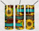 Sunflower Teal Adhesive Vinyl Wrap