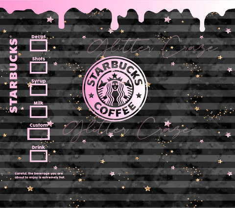 Black And Gold Starbux Adhesive Vinyl Wrap