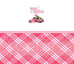 Pink Truck Xmas Plaid Wrap