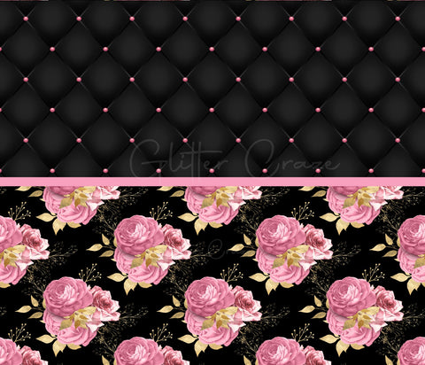 Pink Floral On Black Wrap