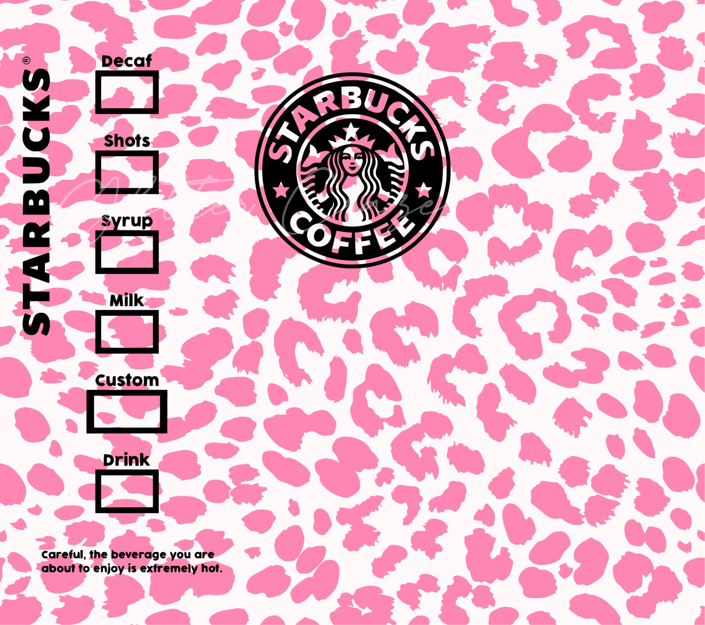 Pink Starbux Wrap Digital Download JPG